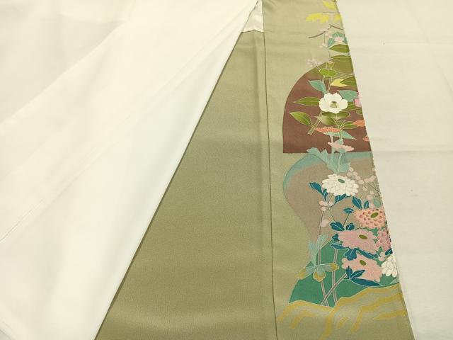 平和屋着物●豪華色留袖 友禅 作家物 花鳥文 暈し染め 正絹 逸品 未使用 AABM8337fy