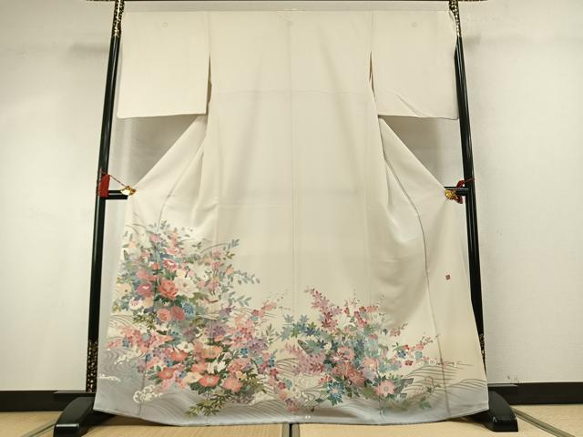 平和屋着物●豪華色留袖 友禅 作家物 草花文 暈し染め 正絹 逸品 未使用 AABM8338fy