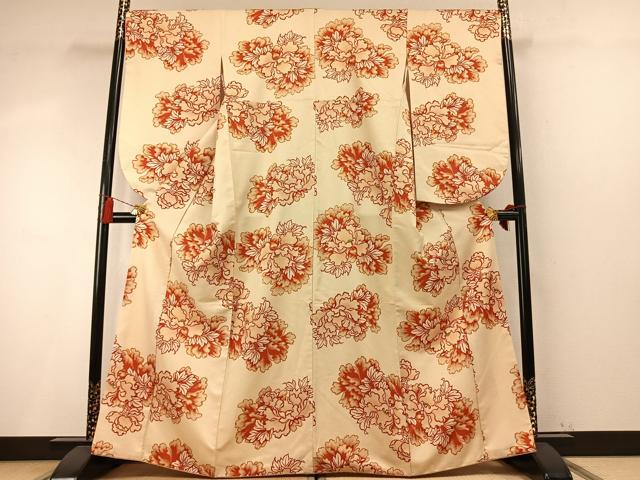 平和屋着物●小振袖 二尺袖 舞花文 洗える着物 AABM8351fy