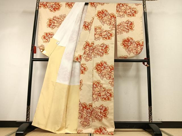平和屋着物●小振袖 二尺袖 舞花文 洗える着物 AABM8351fy
