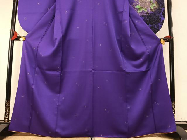 平和屋着物●小振袖 二尺袖 草花文 金彩 洗える着物 AABM8358fy