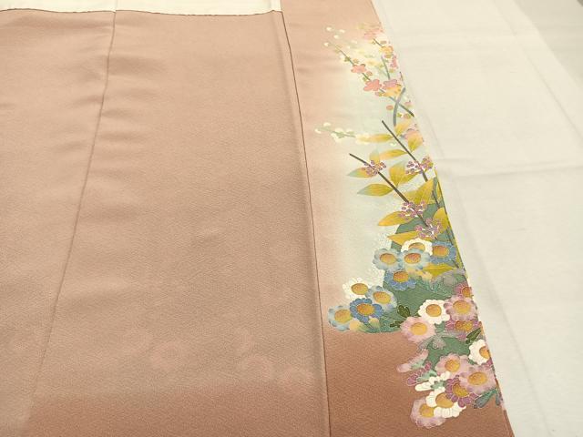 平和屋着物●本加賀友禅作家 百貫華峰 色留袖 花鳥文 暈し染め 正絹 逸品 AABM8371fy