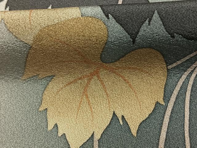 平和屋着物●訪問着 蔦の葉文 シルエット 暈し染め 金彩 正絹 逸品 AABM8394fy
