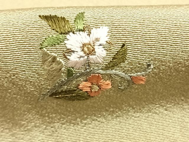 平和屋着物●上質な小紋 総刺繍 草花文 金糸 正絹 逸品 未使用 AABM8398fy