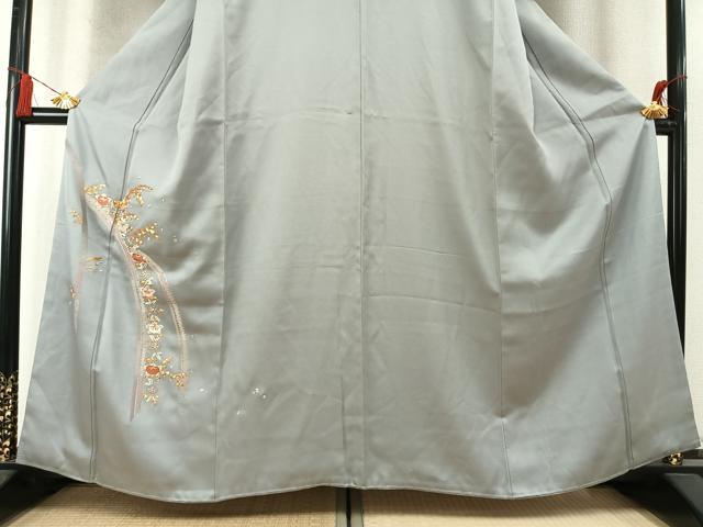 平和屋着物●訪問着 総刺繍 駒刺繍 草花文 金銀糸 松坂屋扱い 正絹 逸品 未使用 AABM8405fy
