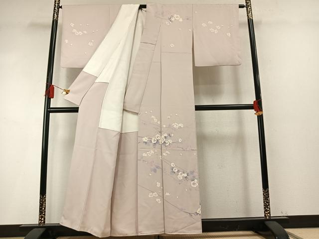 平和屋着物●訪問着 友禅 作家物 枝花文 正絹 逸品 AABM8407fy