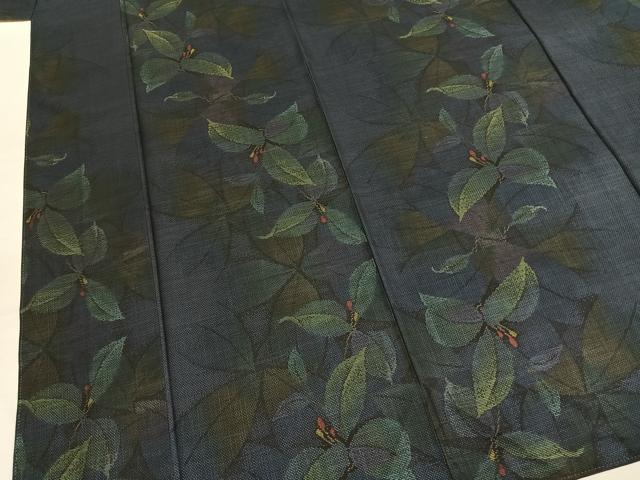 平和屋着物●本場大島紬 9マルキ 草花文 正絹 逸品 AABM8422fy