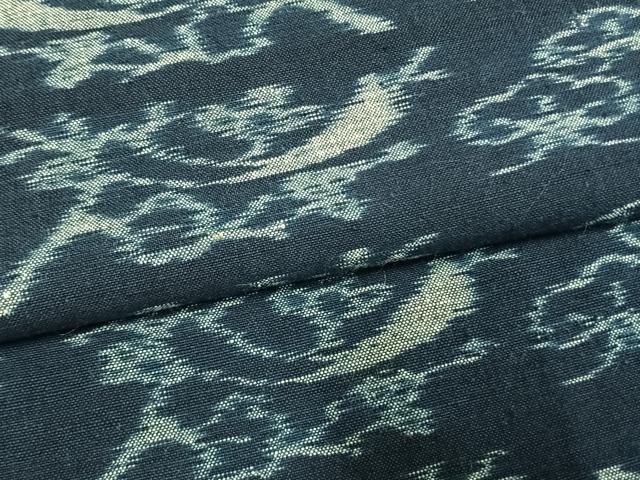 平和屋着物●弓浜絣 亀 松 綿 逸品 未使用 AABM8431fy