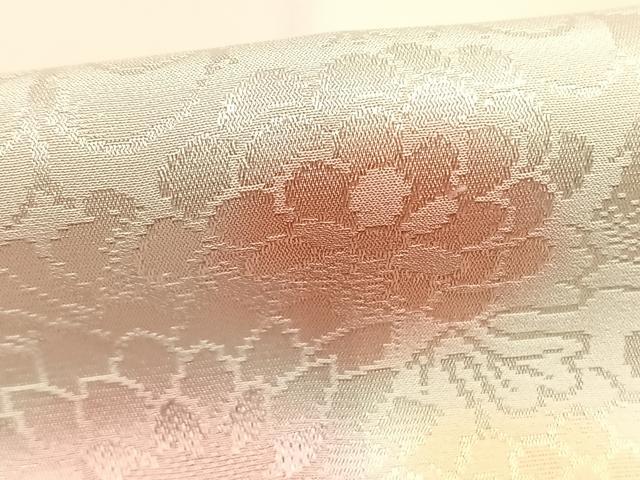 平和屋着物●振袖用長襦袢袷 陶器花地紋 暈し染め 半衿刺繍 正絹 逸品 AABM8461fy