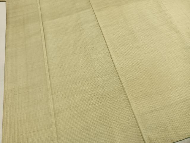平和屋着物●銀座もとじ 塩沢紬 草木染 柳染 格子文 証紙付き 正絹 逸品 AABM8472fy