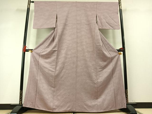 平和屋着物●上質な色無地 霞地紋 鴇浅葱色 正絹 逸品 AABM8498fy