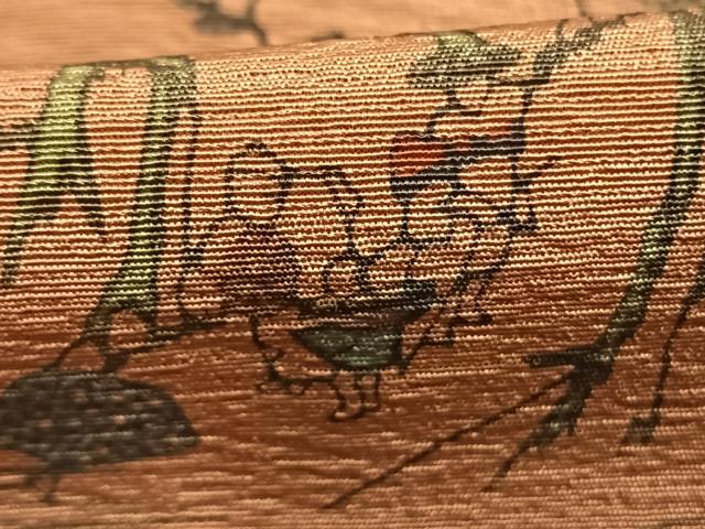 平和屋着物●上質な小紋 人物風景文 正絹 逸品 未使用 AABM8501fy