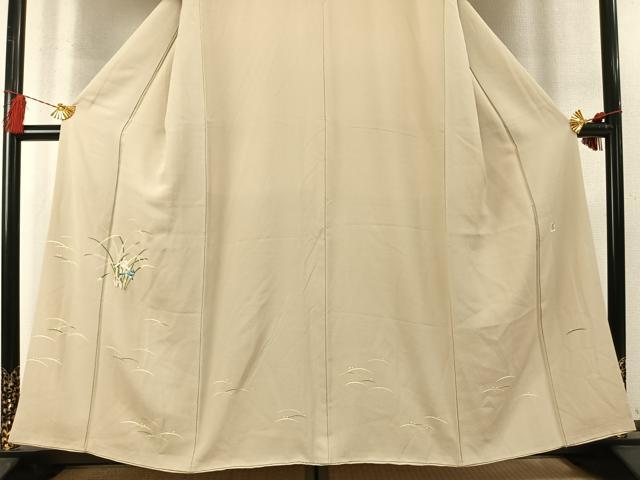平和屋着物●本加賀友禅作家 柿本市郎 訪問着 露芝草花文 正絹 逸品 AABM8517fy