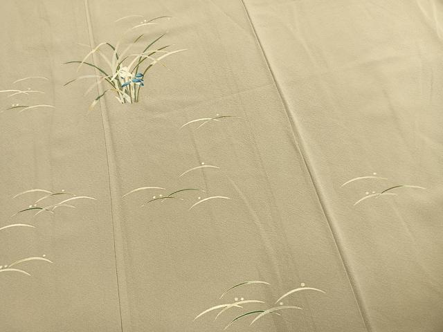 平和屋着物●本加賀友禅作家 柿本市郎 訪問着 露芝草花文 正絹 逸品 AABM8517fy