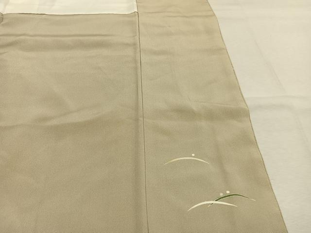 平和屋着物●本加賀友禅作家 柿本市郎 訪問着 露芝草花文 正絹 逸品 AABM8517fy