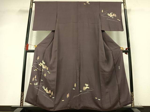 平和屋着物●名門・上野家 上野街子 清染居 訪問着 風景花文 正絹 逸品 AABM8519fy