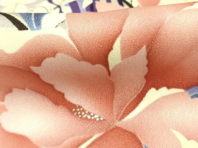 平和屋着物●豪華振袖 草花文 暈し染め 銀彩 正絹 逸品 AABM8525fy