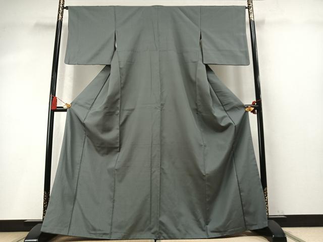 平和屋着物●お召 江戸小紋 角通し 正絹 逸品 AABM8531fy