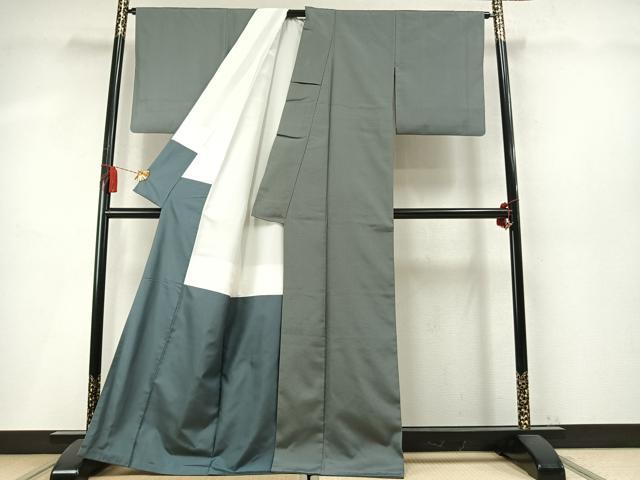 平和屋着物●お召 江戸小紋 角通し 正絹 逸品 AABM8531fy