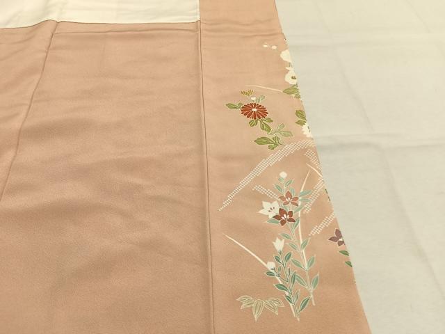 平和屋着物●訪問着 駒刺繍 草花文 金彩 三越扱い 正絹 逸品 AABM8545fy