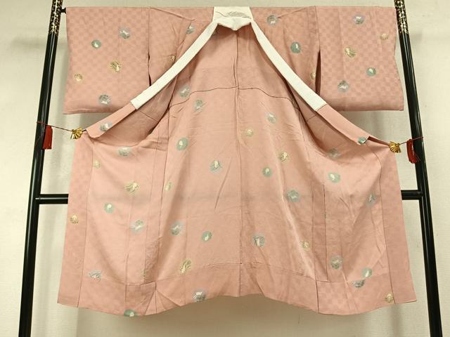 平和屋着物●長襦袢 無双仕立て 貫流ちりめん 兎丸文 反端付き 正絹 逸品 AABM8558fy