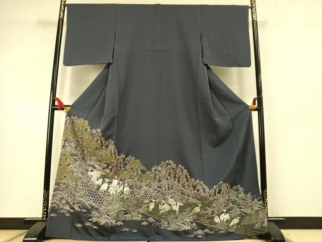 平和屋着物●中国三大刺繍 スワトウ刺繍 汕頭刺繍 相良刺繍 総刺繍 色留訪問着 松竹梅 花鳥文 正絹 逸品 未使用 AABM8570fy