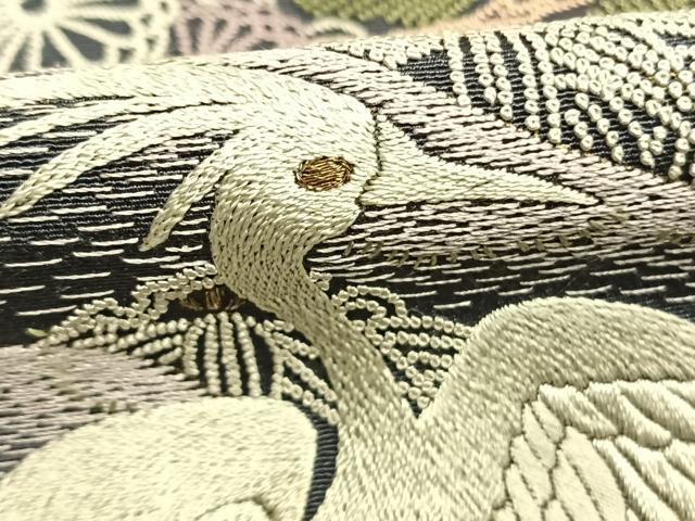 平和屋着物●中国三大刺繍 スワトウ刺繍 汕頭刺繍 相良刺繍 総刺繍 色留訪問着 松竹梅 花鳥文 正絹 逸品 未使用 AABM8570fy