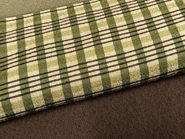 平和屋着物●染色の魔術師 染乃座・大久保玄才 そめのざ玄才 訪問着 格子横段文 正絹 逸品 AABM8571fy