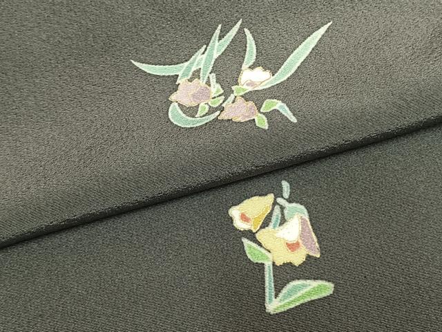 平和屋着物●上質な小紋 草花文 金彩 正絹 逸品 未使用 AABM8588fy