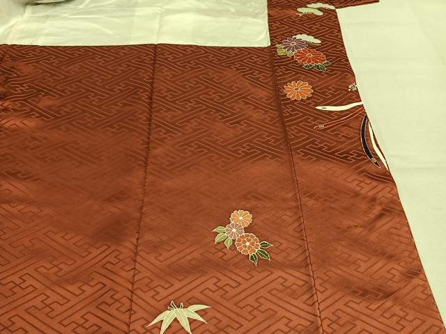 平和屋着物●豪華振袖 駒刺繍 花鳥文 暈し染め 金彩 正絹 逸品 AABM8591fy