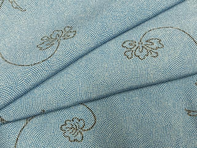 平和屋着物●江戸小紋 花唐草文 正絹 逸品 AABM8598fy