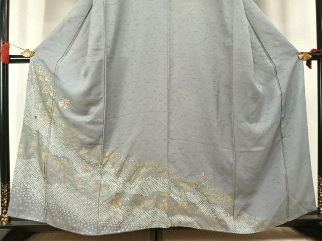 平和屋着物●訪問着 駒刺繍 道長花文 金彩 正絹 逸品 AABM8600fy