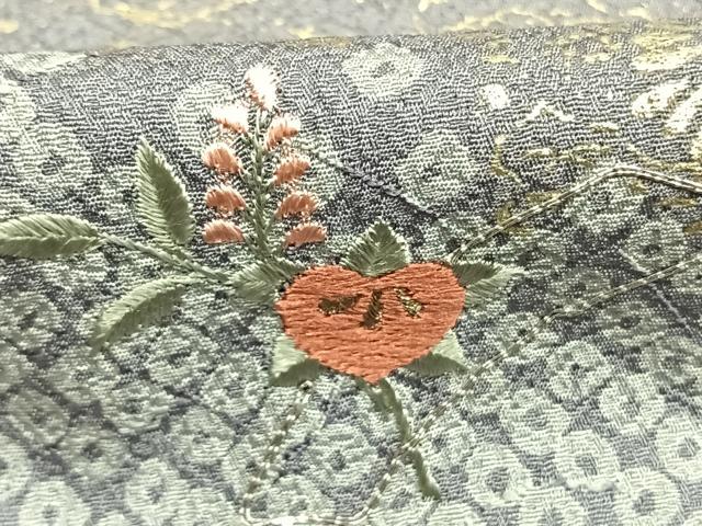 平和屋着物●訪問着 駒刺繍 道長花文 金彩 正絹 逸品 AABM8600fy