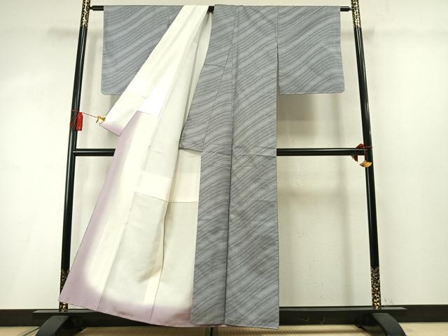 平和屋着物●本場大島紬 9マルキ 斜縞 正絹 逸品 未使用 AABM8604fy