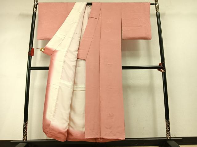 平和屋着物●上質な色無地 源氏車地紋 東雲色 正絹 逸品 AABM8608fy