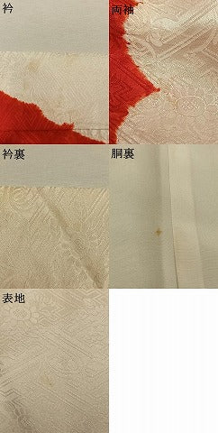 平和屋着物●振袖用長襦袢 袷 絞り 飛鶴文 正絹 逸品 AABM8626fy