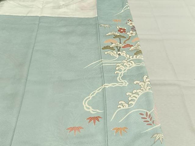 平和屋着物●豪華振袖 作家物 駒刺繍 御所車花文 金彩 正絹 逸品 AABM8628fy