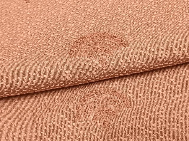 平和屋着物●上質な色無地 刺繍 扇地紋 薄紅色 正絹 逸品 未使用 AABM8653fy