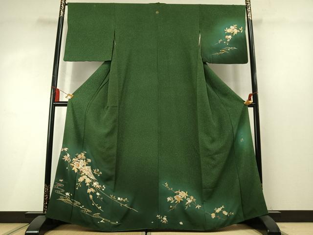 平和屋着物●金彩友禅 卓越技能者・名工・和田光正 訪問着 枝花文 暈し染め 金彩 正絹 逸品 AABM8654fy