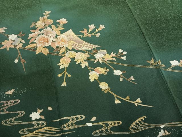 平和屋着物●金彩友禅 卓越技能者・名工・和田光正 訪問着 枝花文 暈し染め 金彩 正絹 逸品 AABM8654fy