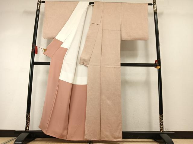 平和屋着物●上質な小紋 墨流し文様 正絹 逸品 AABM8657fy