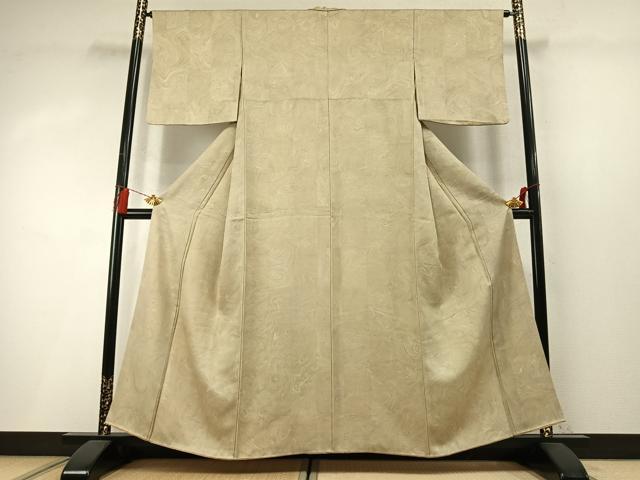 平和屋着物●上質な小紋 墨流し文様 正絹 逸品 AABM8659fy