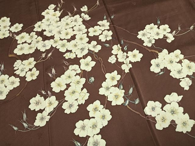 平和屋着物●二代目清次郎 手描き 訪問着 枝花文 正絹 逸品 AABM8667fy