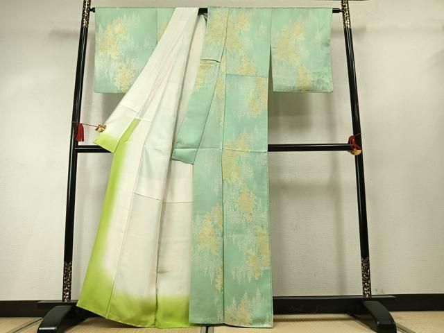 平和屋着物●上質な小紋 作家物 樹林文 正絹 逸品 AABM8673fy