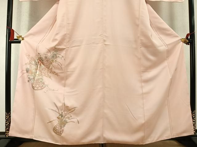 平和屋着物●金彩友禅 卓越技能者・名工・和田光正 訪問着 草花文 金銀彩 正絹 逸品 AABM8686fy