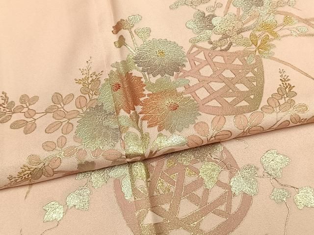 平和屋着物●金彩友禅 卓越技能者・名工・和田光正 訪問着 草花文 金銀彩 正絹 逸品 AABM8686fy