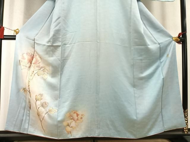 平和屋着物●金彩友禅 卓越技能者・名工・和田光正 訪問着 枝花文 暈し染め 金銀彩 正絹 逸品 AABM8687fy
