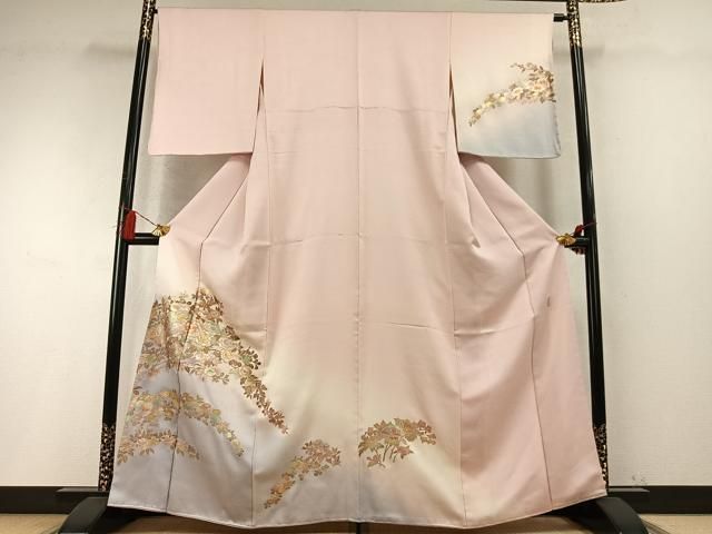 平和屋着物●金彩友禅 卓越技能者・名工・和田光正 訪問着 草花文 暈し染め 金銀彩 正絹 逸品 未使用 AABM8688fy