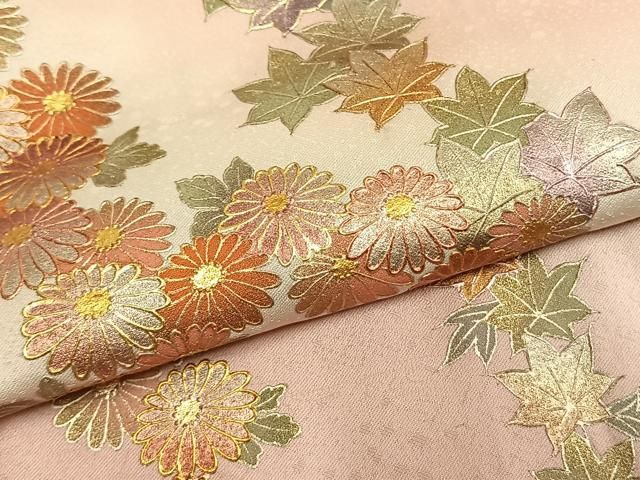 平和屋着物●金彩友禅 卓越技能者・名工・和田光正 訪問着 草花文 暈し染め 金銀彩 正絹 逸品 AABM8692fy