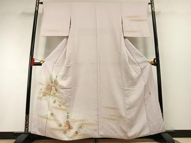 平和屋着物●金彩友禅 卓越技能者・名工・和田光正 訪問着 陶器花文 暈し染め 金銀彩 正絹 逸品 AABM8701fy